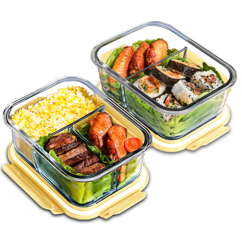 Glass Container Set - Glass Fresh-Keeping Box high Borosilicate Heat-Resistant