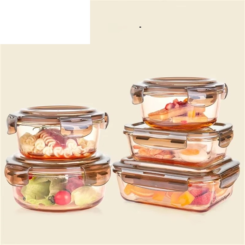 Glass Container Set - Glass Fresh-Keeping Box, Microwave Oven Heating