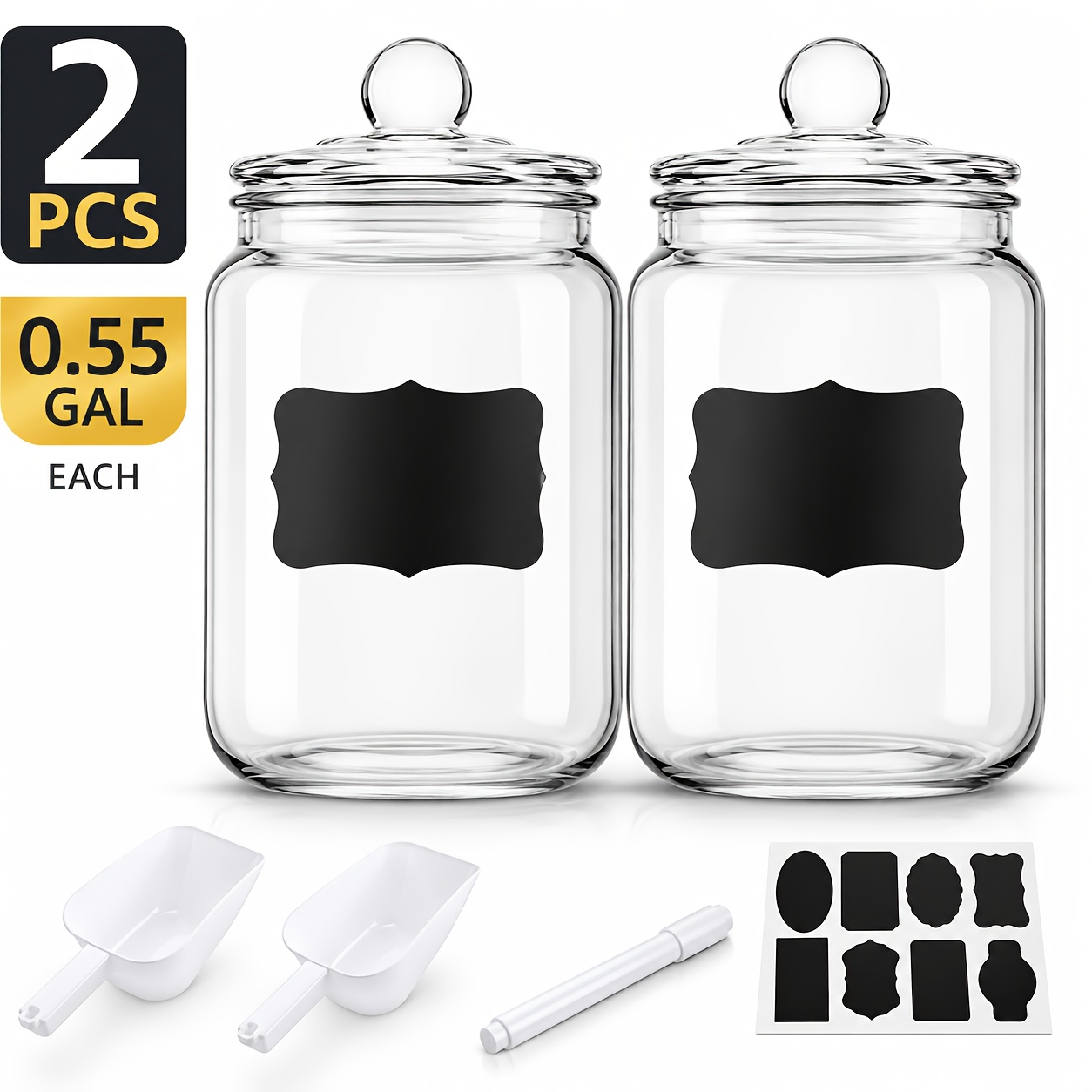 2pcs Glass Pantry Jar with Cla - Glass Container Set 评论和价格